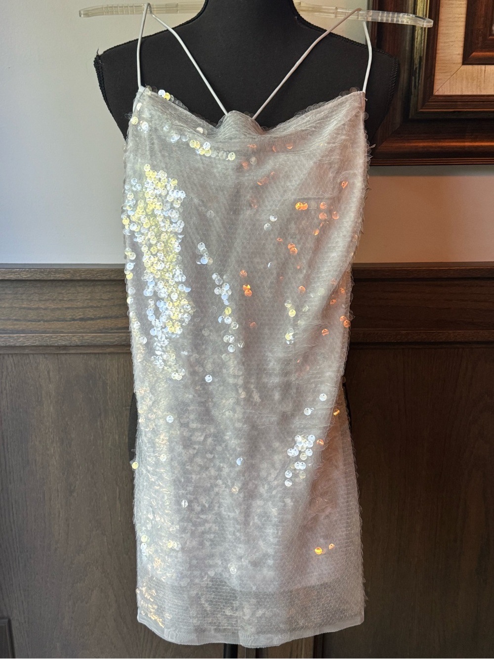 wild fable Iridescent Sequin Cowl Slip Dress - Pale Blue - Picture 4 of 9